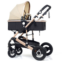 Load image into Gallery viewer, Multifunctional 3 in 1 Baby Stroller High Landscape Stroller  Folding Carriage Gold Baby Stroller Newborn Stroller