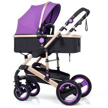 Load image into Gallery viewer, Multifunctional 3 in 1 Baby Stroller High Landscape Stroller  Folding Carriage Gold Baby Stroller Newborn Stroller