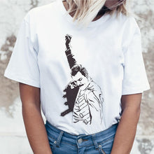 Load image into Gallery viewer, Freddie Mercury Queen Band T Shirt Women Harajuku Vintage Ullzang T-shirt Fashion Queen Tshirt 90s Graphic Rock Top Tees Female