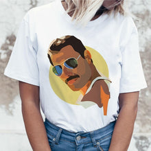 Load image into Gallery viewer, Freddie Mercury Queen Band T Shirt Women Harajuku Vintage Ullzang T-shirt Fashion Queen Tshirt 90s Graphic Rock Top Tees Female