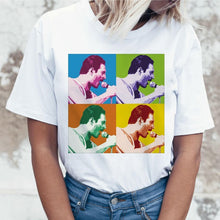 Load image into Gallery viewer, Freddie Mercury Queen Band T Shirt Women Harajuku Vintage Ullzang T-shirt Fashion Queen Tshirt 90s Graphic Rock Top Tees Female