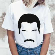 Load image into Gallery viewer, Freddie Mercury Queen Band T Shirt Women Harajuku Vintage Ullzang T-shirt Fashion Queen Tshirt 90s Graphic Rock Top Tees Female