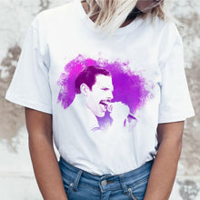 Load image into Gallery viewer, Freddie Mercury Queen Band T Shirt Women Harajuku Vintage Ullzang T-shirt Fashion Queen Tshirt 90s Graphic Rock Top Tees Female
