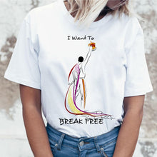 Load image into Gallery viewer, Freddie Mercury Queen Band T Shirt Women Harajuku Vintage Ullzang T-shirt Fashion Queen Tshirt 90s Graphic Rock Top Tees Female