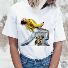 Load image into Gallery viewer, Freddie Mercury Queen Band T Shirt Women Harajuku Vintage Ullzang T-shirt Fashion Queen Tshirt 90s Graphic Rock Top Tees Female