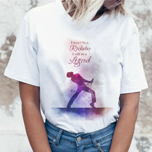 Load image into Gallery viewer, Freddie Mercury Queen Band T Shirt Women Harajuku Vintage Ullzang T-shirt Fashion Queen Tshirt 90s Graphic Rock Top Tees Female