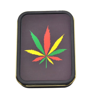 Smoking Set: 1x Metal Tobacco Box+1x Silicone Tobacco Pipe+1x Plastic Herb Grinder+5 Booklet Metal Filters+1x Glass Mouth Tips