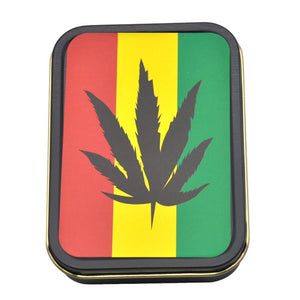 Smoking Set: 1x Metal Tobacco Box+1x Silicone Tobacco Pipe+1x Plastic Herb Grinder+5 Booklet Metal Filters+1x Glass Mouth Tips