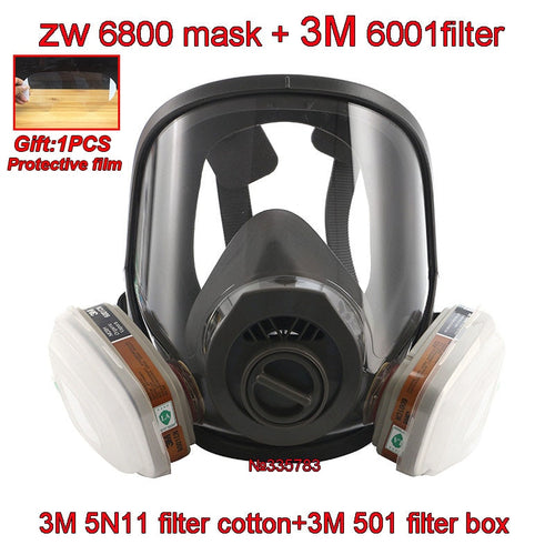 3 interface 6800 mask combination 3M 6001/SJL filter With 3M 5N11 filter cotton / 3M501 filter box Respirator gas mask